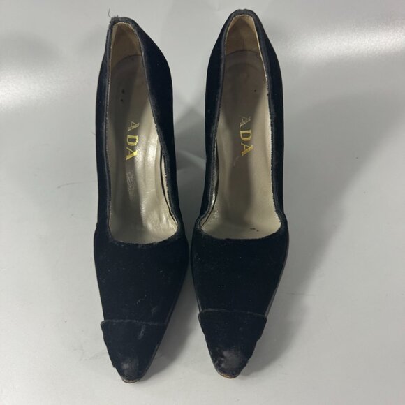 Prada Pointed Toe Black Velvet High Heel Pumps, Size 36.5 - Picture 4 of 16